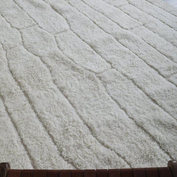 Hand-Knotted Authentic Berber Wool Rug - 6.6x6.6ft - Picture 2 of 6